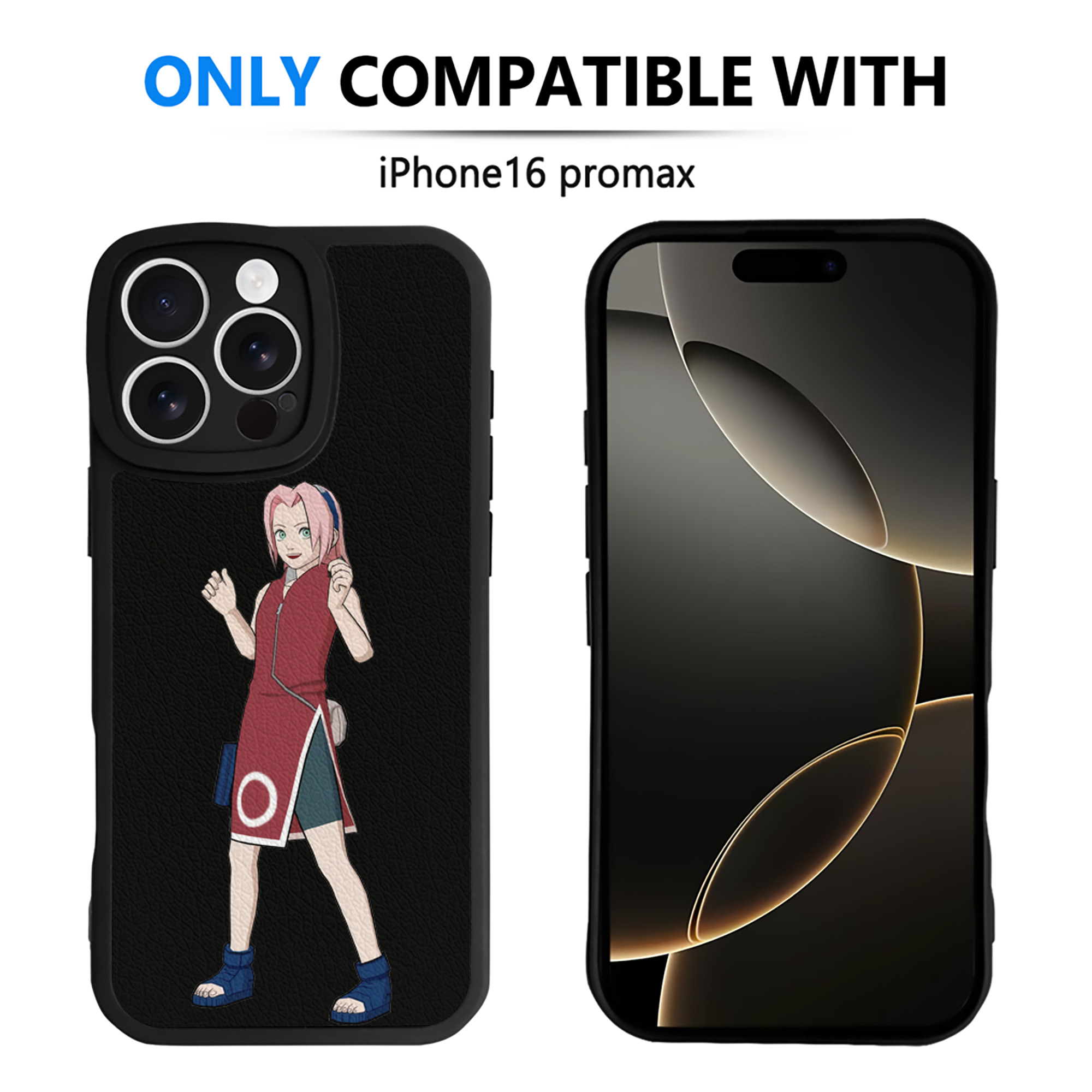 （画像用） NARUTO -ナルト- 春野サクラ Haruno Sakura 【iPhone 16シリーズ対応】シリコンスマホケース（レザー調） 材質：シリコン